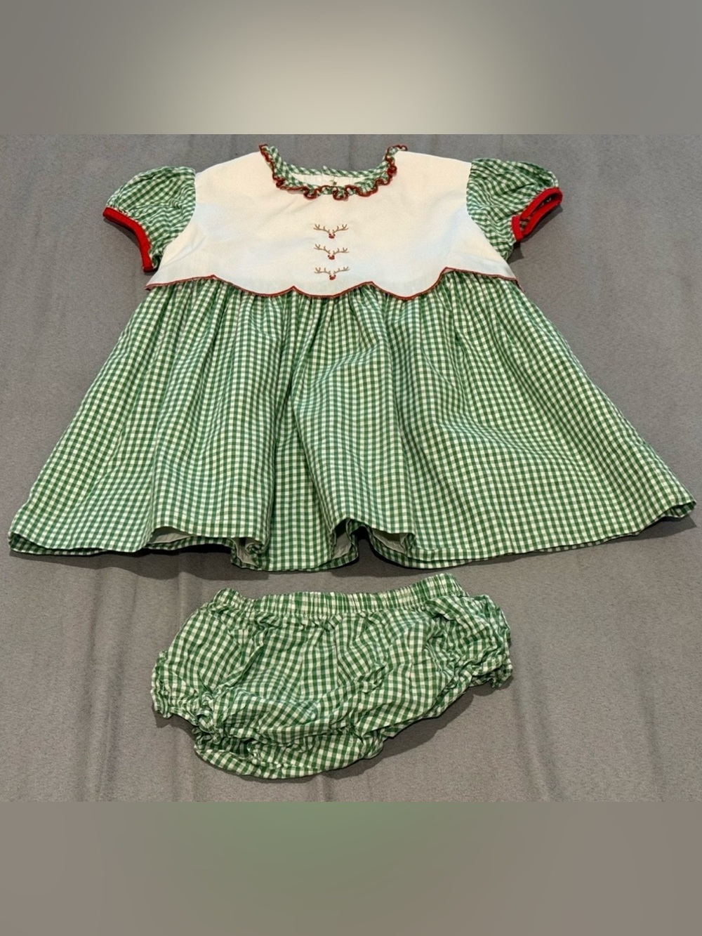 Proper Peony embroidered reindeer dress